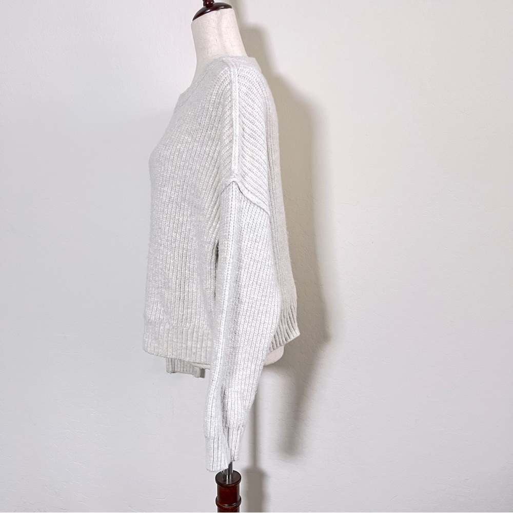 American Eagle Rib Knit Sweater Cream Sz L - Picture 4 of 8